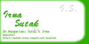 irma sutak business card